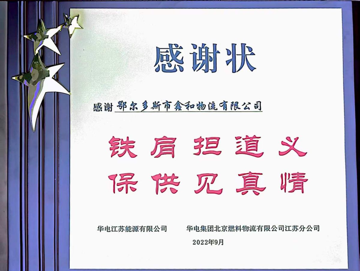 Honor awarded by Jiangsu Branch of Huadian Group